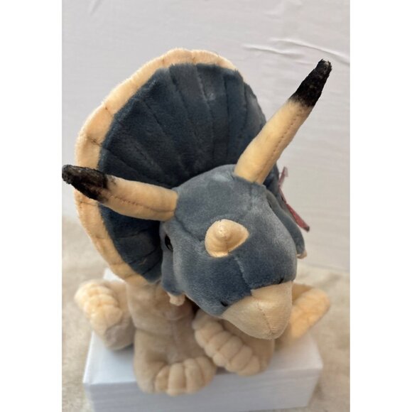 Triceratops Dinosaur Plush Stuffed Animal Toy By K & M International 10" Tall - Picture 5 of 6